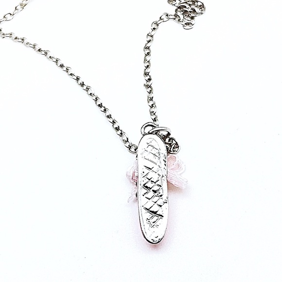 Pink 3-D Ballet Slipper in CZ & Enamel w/ Ribbon Bow, Ships in Gift Box, NWT - Picture 5 of 7